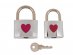 Set of silver locks with hearts 2pcs