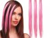 Set of 3 hair extensions in pink color