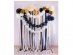 Crepe paper in black, gold and cream color for handcrafting and decoration