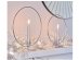 Round shaped metallic candle holders in silver color