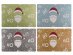Reusable plastic placemats for Christmas 4pcs