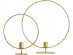 Set of gold metallic candle holders 2pcs