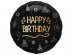 Shining Glam Happy Birthday μαύρο foil μπαλόνι για πάρτυ γενεθλίων 45εκ