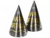 Black party hats with gold Happy Birthday print and silver details 6pcs