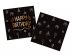 Shining Glam Happy Birthday black luncheon napkins 16pcs