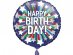 Shooting stars Happy Birthday foil balloon 45cm