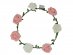 Headband with white amd pink roses and lights