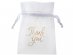 Thank You white organza bags with gold print 6pcs