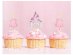 Pink decorative cupcake cake wrappers with the Princess and her Castle