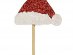 Santa's hat decorative picks with glitter for Christmas 12pcs