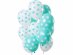 Λευκά και τυρκουάζ λάτεξ μπαλόνια με τύπωμα πουά 12τμχ