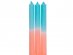 Turquoise with apricot decorative candles 3pcs