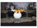 Velvet decorative pumpkins for table decoration in a Halloween theme party