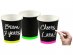 Writable paper cups with fluo colors details 6pcs