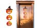 Χαμογελαστές κολοκύθες ξύλινη ταμπέλα για Halloween πάρτυ