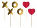 Xo Xo και κόκκινες καρδιές διακοσμητικές οδοντογλυφίδες 6τμχ