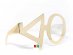 Gold paper glasses with number 40 6pcs
