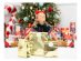 Deluxe paper gift bags in gold metallic color with Merry Christmas stickers
