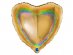 Gold heart foil balloon with glitter holographic print 46cm
