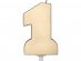 Satin gold number 1 cake candle 10cm