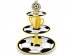 Gold soccer 3-tier cupcake stand