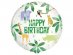 Safari animals round foil balloon with Happy Birthday message