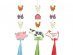 Hanging decorations with farm animals and tassels 3pcs
